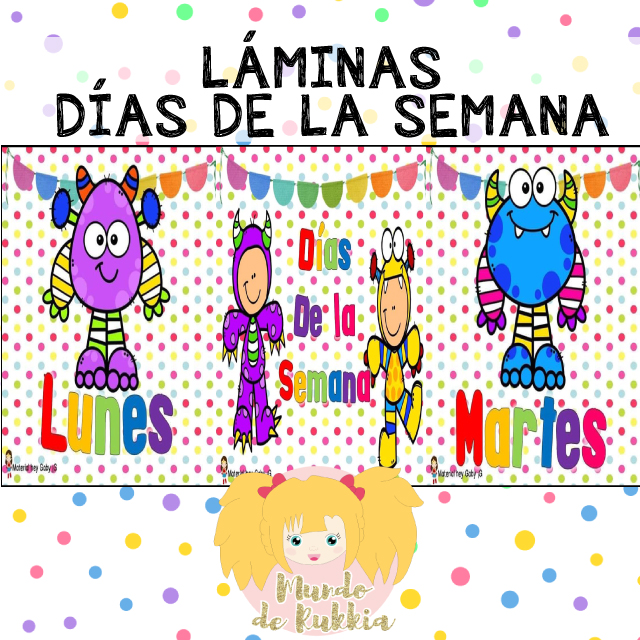 Láminas de los Días de la Semana Mundo de Rukkia Láminas de los Días de la Semana Mundo de Rukkia