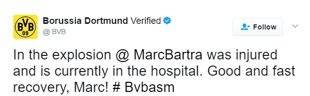 4 Spanish defender, Marc Bartra injured as explosion hit close to Dortmund stadium