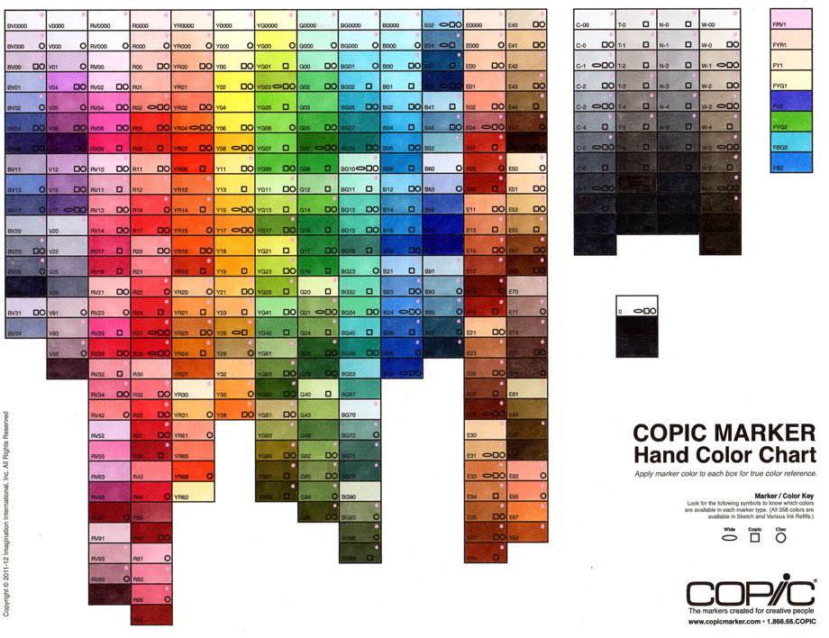 Printable Copic Color Chart Printable World Holiday Printable Copic Color Chart Printable World Holiday