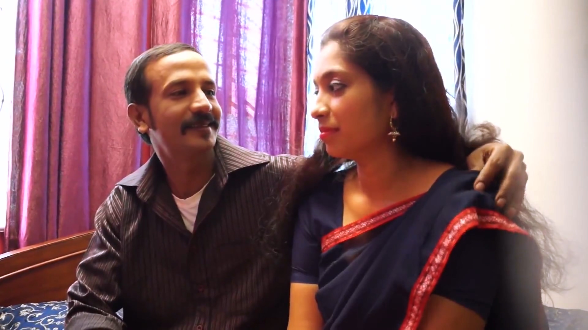 Indian Housewife Aunty Gayathri Romance With House Owner On Saree In 