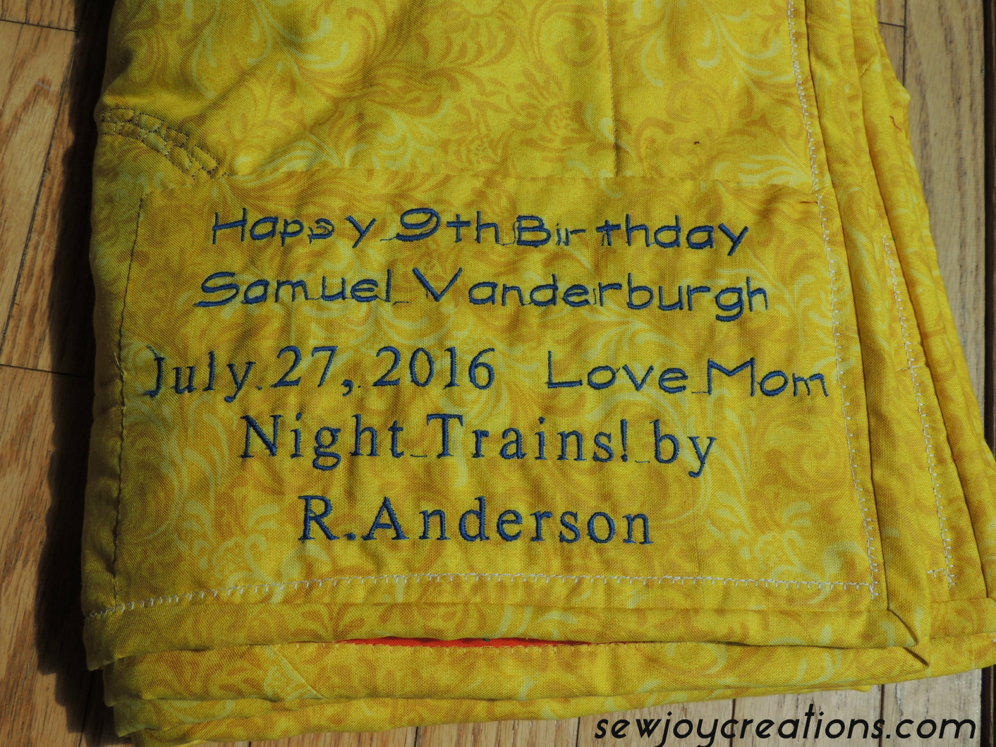 Sew Joy July Finish Birthday Train Quilt