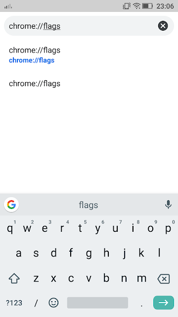 Na barra de endereços do Google Chrome, digite chrome://flags e dê Enter