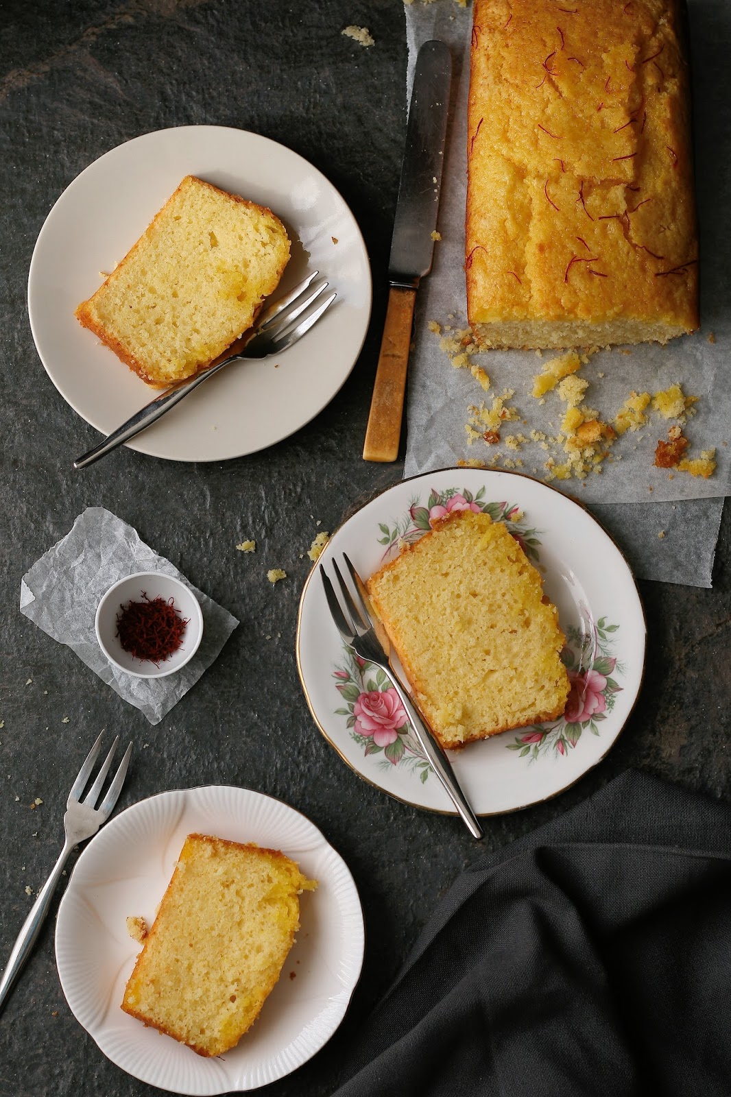 Cupcakes & Couscous Lemon Loaf Cake with Saffron Syrup