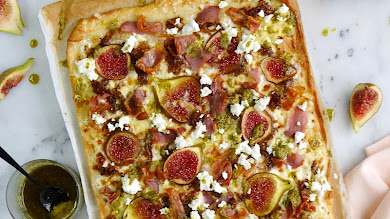 Fig, Prosciutto Ham and Feta Cheese Pizza