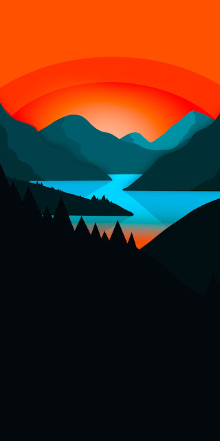 Minimal mountains landscape wallpaper