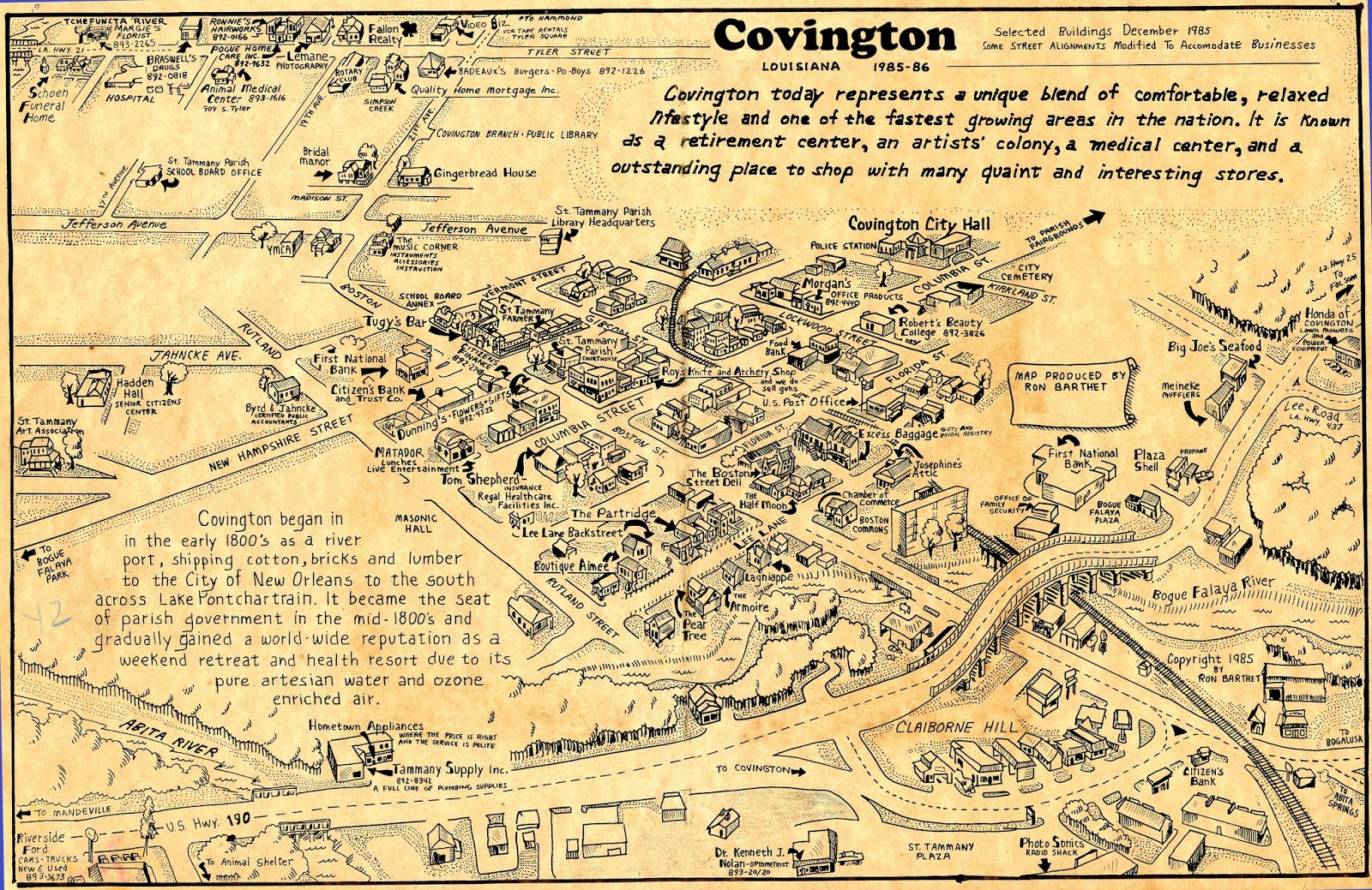 Tammany Family Covington Map 1985