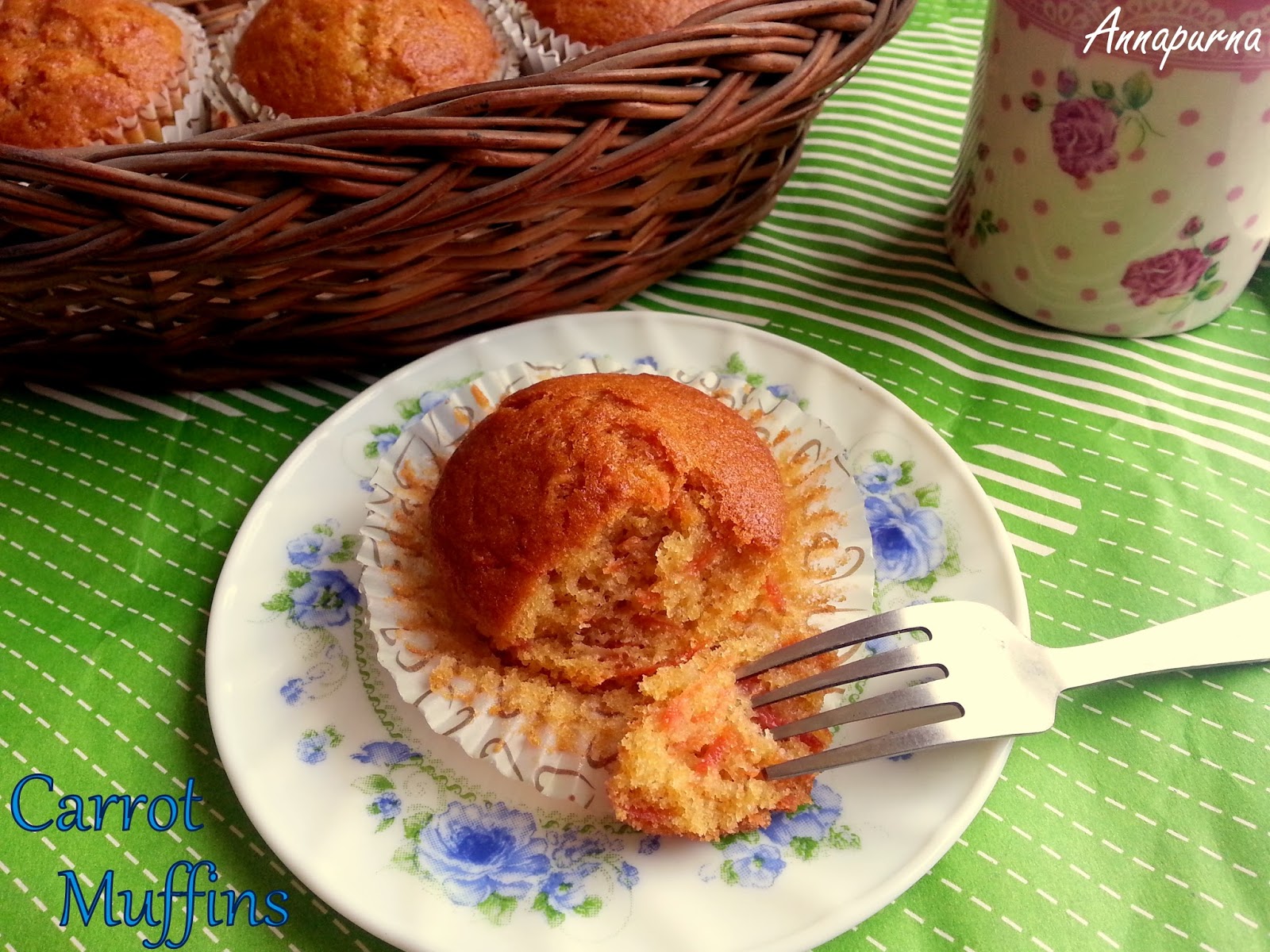 Annapurna Eggless Butterless Carrot Muffins