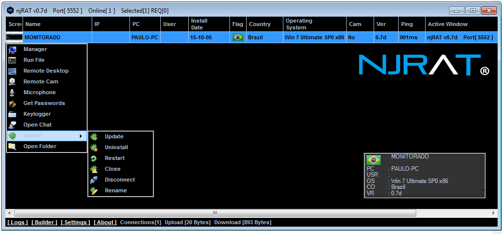 Njrat функции. Njrat фото. Открытые порты для njrat. Njrat golden edition. Njrat как открыть порты и пользоваться.