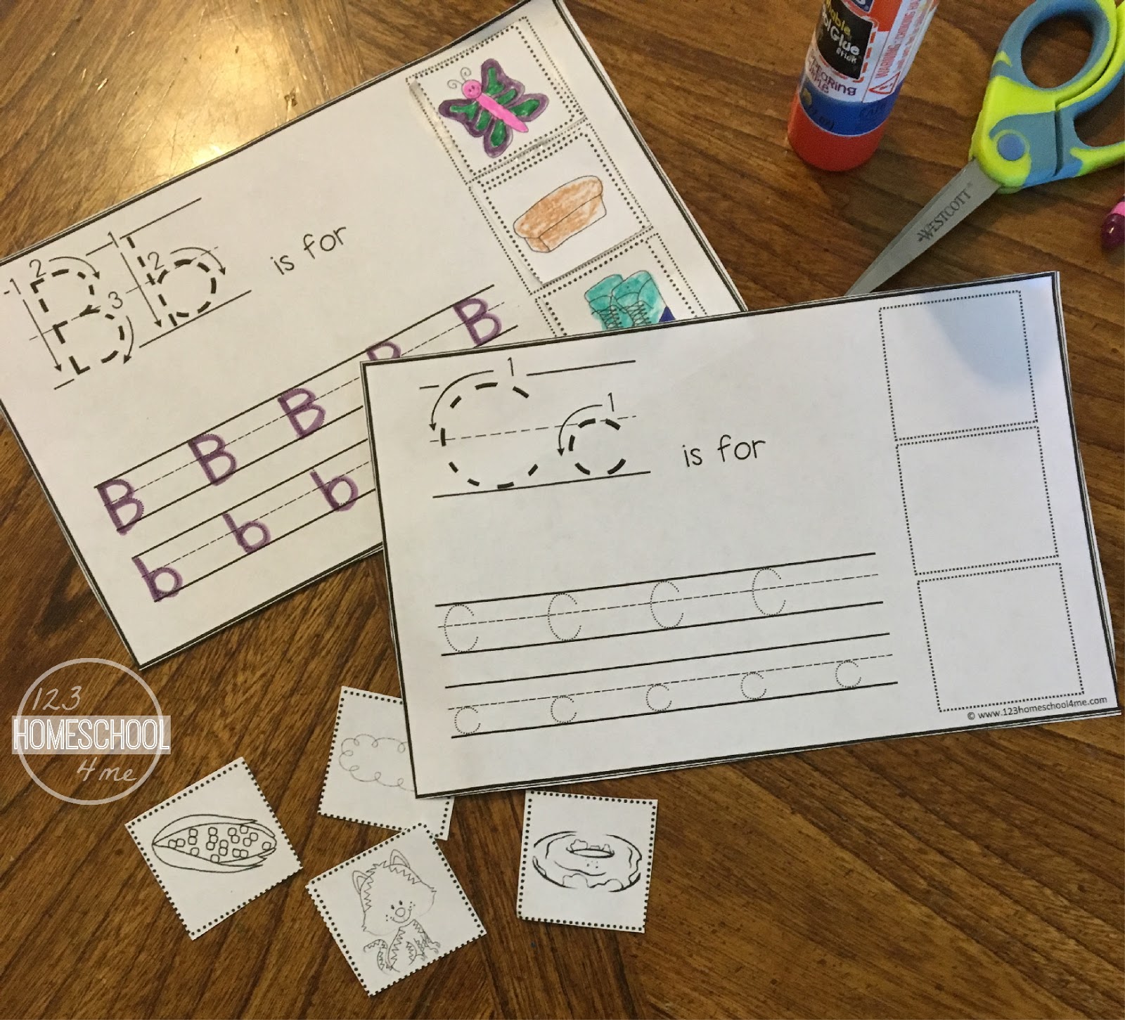 Cut and Paste Alphabet Book with Writing Practice