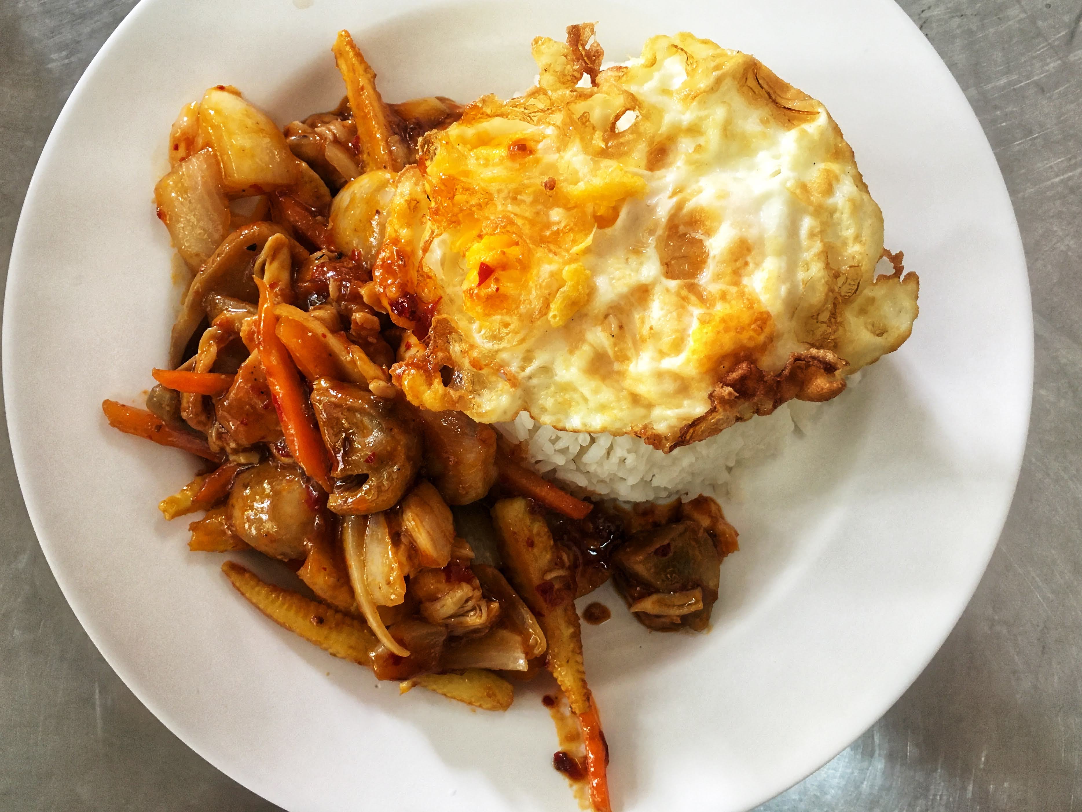 Chicken with Chili Paste on Rice in Bangkok, Thailand