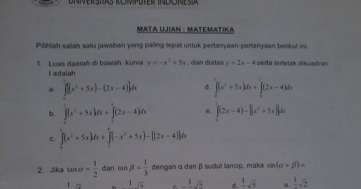 Contoh Soal Tes Masuk Kuliah Swasta Materi Soal Contoh Soal Tes Masuk Kuliah Swasta Materi Soal