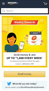 Amazon UPI- Send Money & Get Upto ₹1000 Cashback