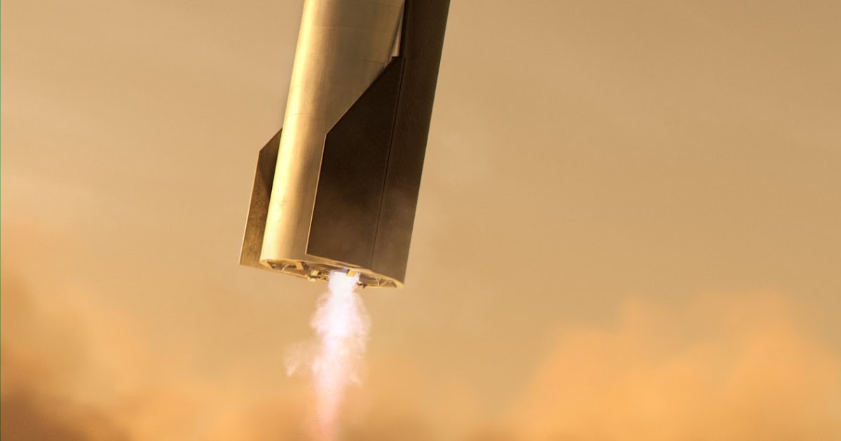 SpaceX Starship landing on Mars by Kendall Dirks