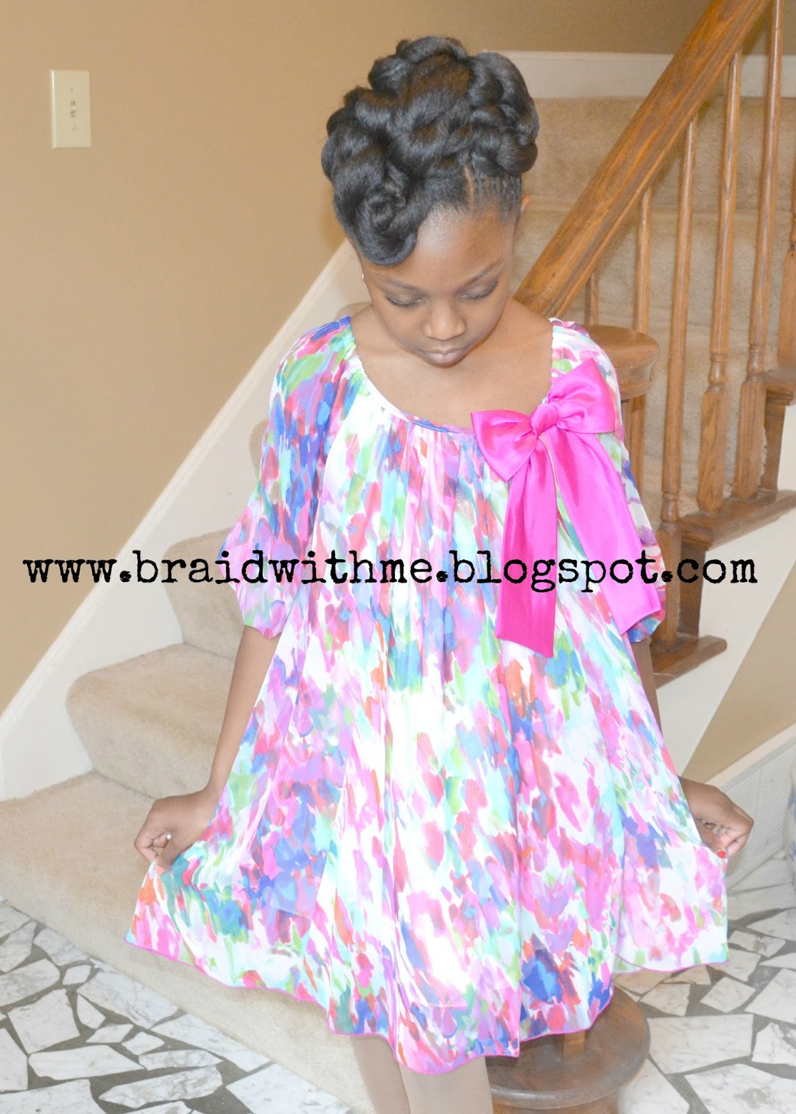 Braided Hairstyles For Black Girls With Beads Easter Updo for Little Girls with Natural Hair