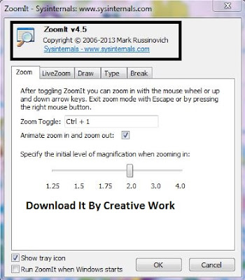 Zoomit V4 5 โปรแกรมซ มหน าจอ