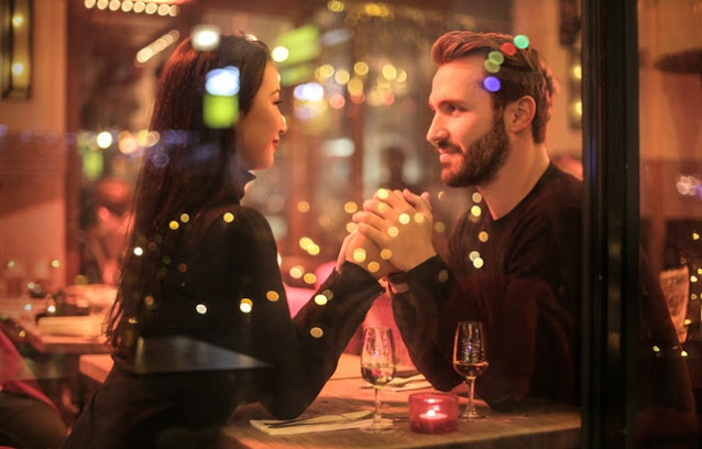 couple having romantic dinner