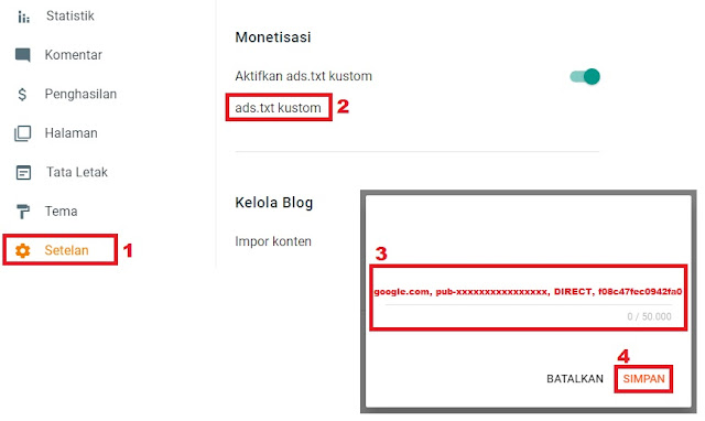 Cara mengaktifkan file ads.txt di blogger Cara mengaktifkan file ads.txt di blogger