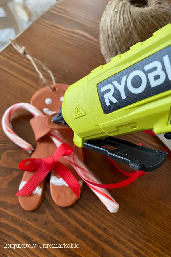 Using Ryobi Glue Gun On Clay Ornaments