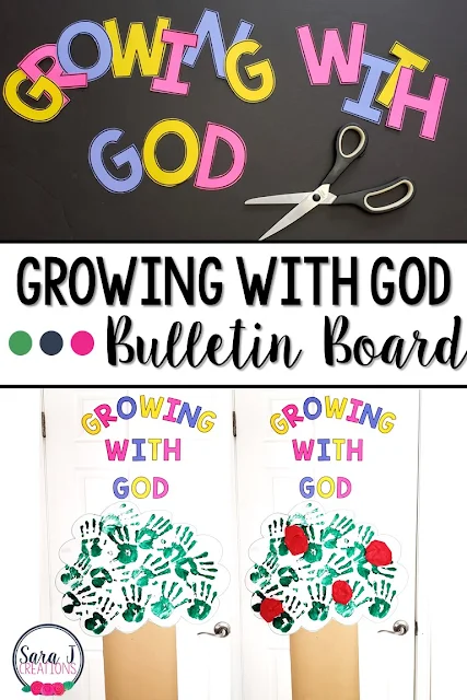 As seen on Today's Catholic Teacher website. A simple year round bulletin board idea all about Growing with God.