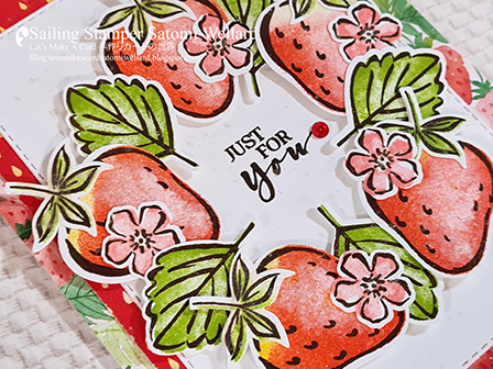 Stampin'Up! Sweet Strawberry Wreath Card by Sailing Stamper Satomi Wellard