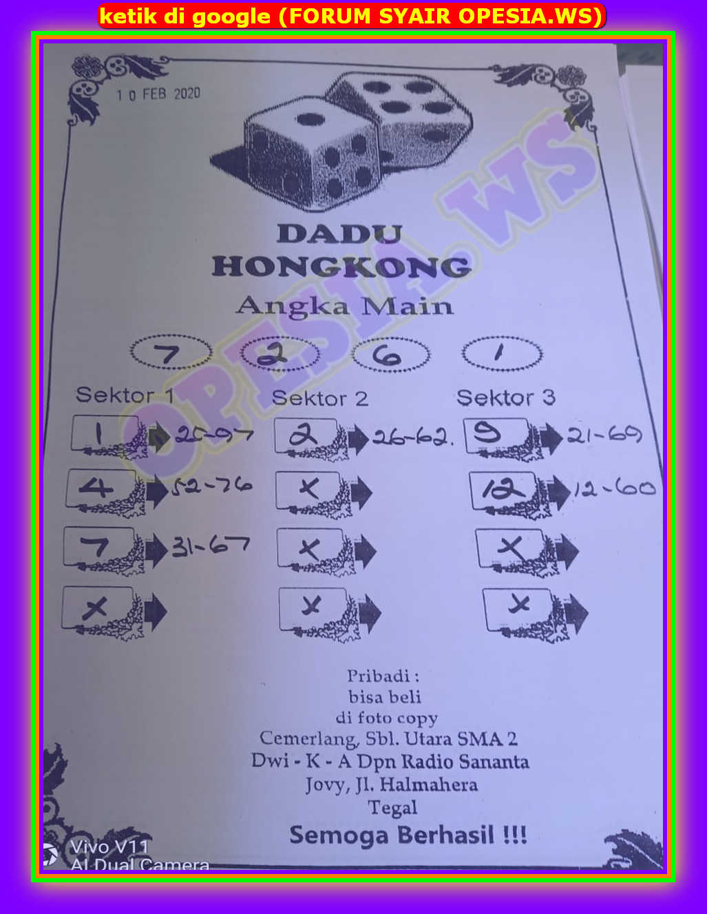 1 New Message Kode Syair Hongkong 10 Februari 2020 Forum Syair Togel Hongkong Singapura Sydney