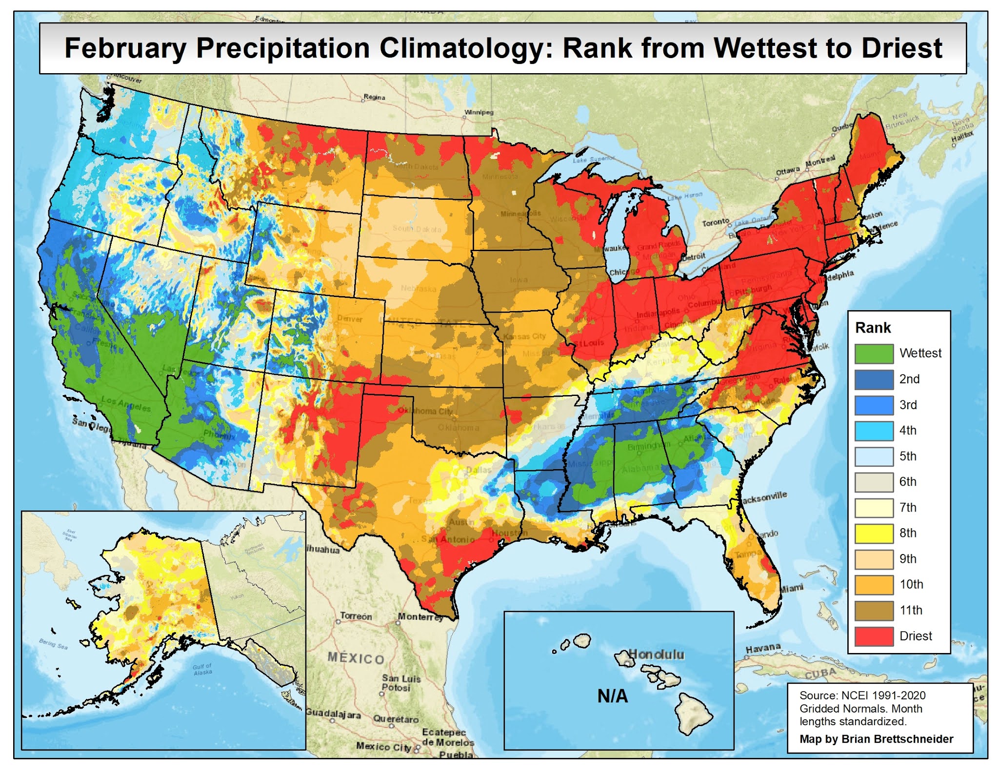 Brian B.'s Climate Blog Wettest Months of the Year 19912020