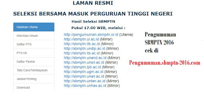 pengumuman sbmptn 2016 sbmptn or id pengumuman sbmptn 2016 sbmptn or id
