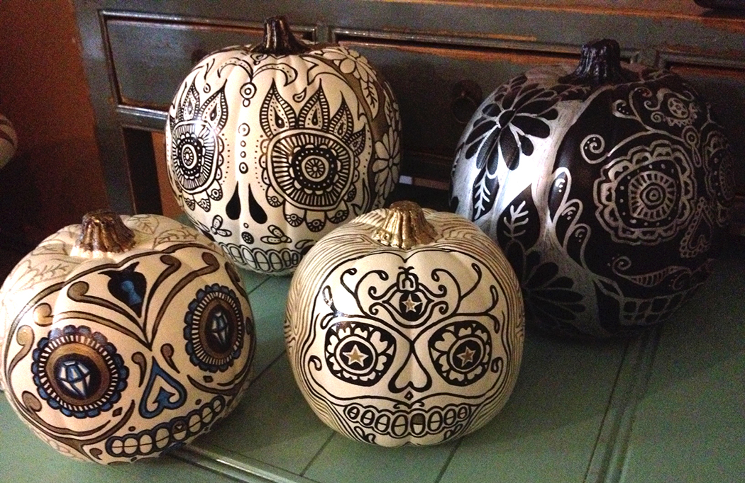 The Painted Bead Blog: Painted Dia De Los Muertos PUMPKINS!