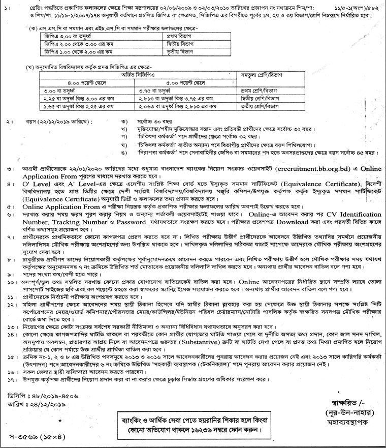 Security Printing Corporation (Bangladesh) Ltd. Job Circular 2019
