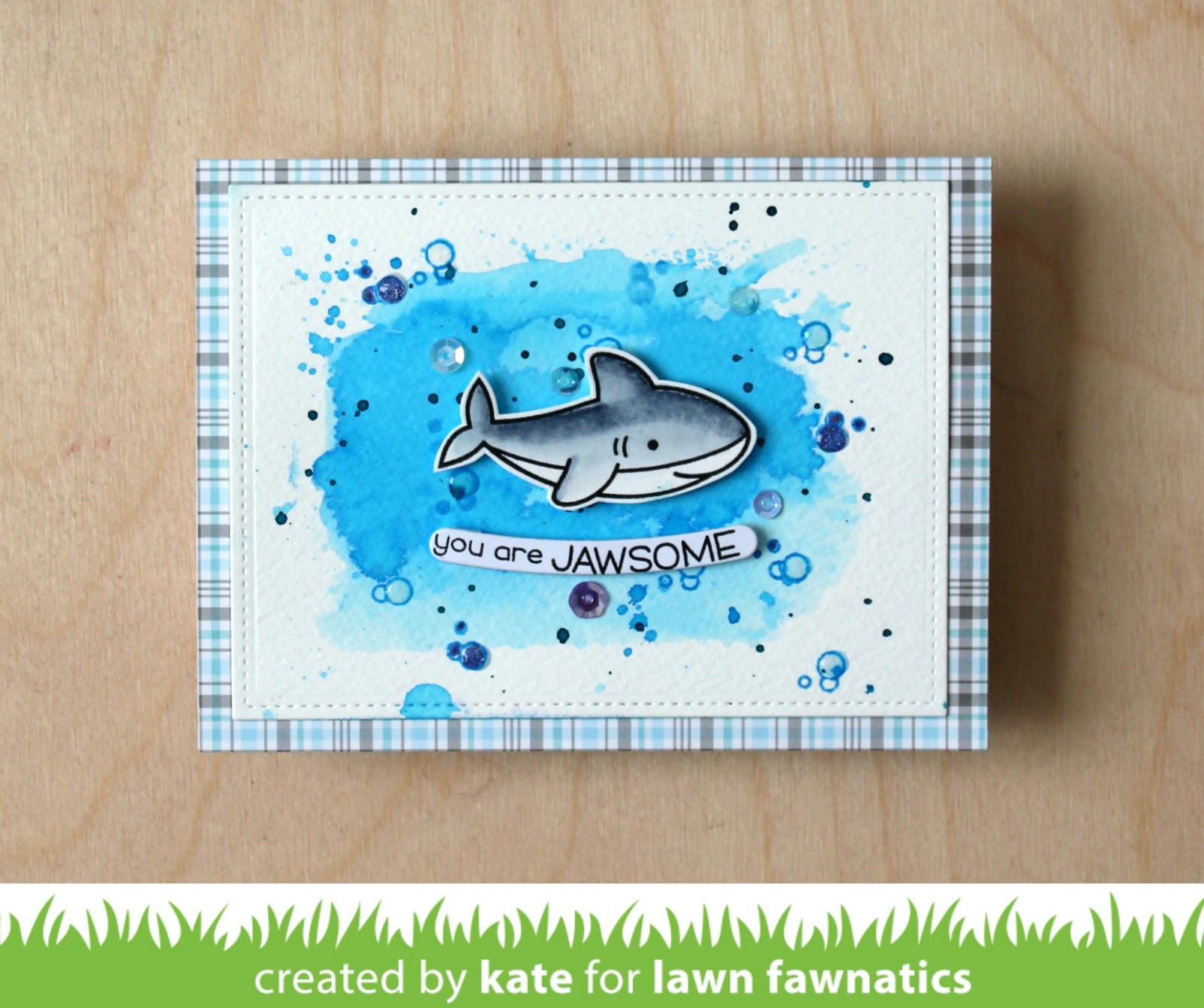 Just Kate crafting Lawn fawnatics challenge 7 watercolour