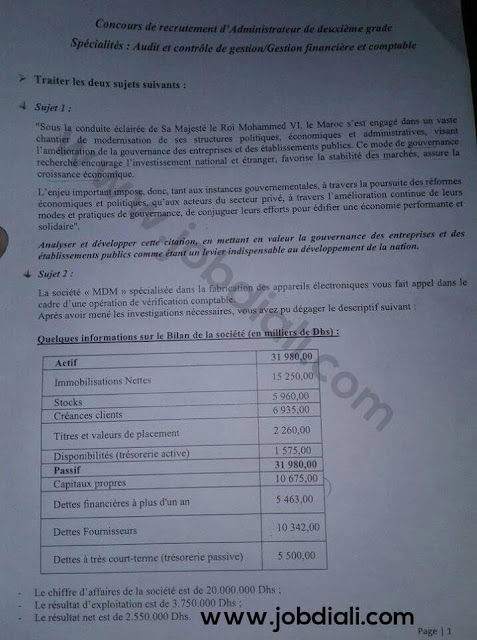 Exemple Concours de Recrutement ACG et GFC 2019 - Ministère de l'Intérieur