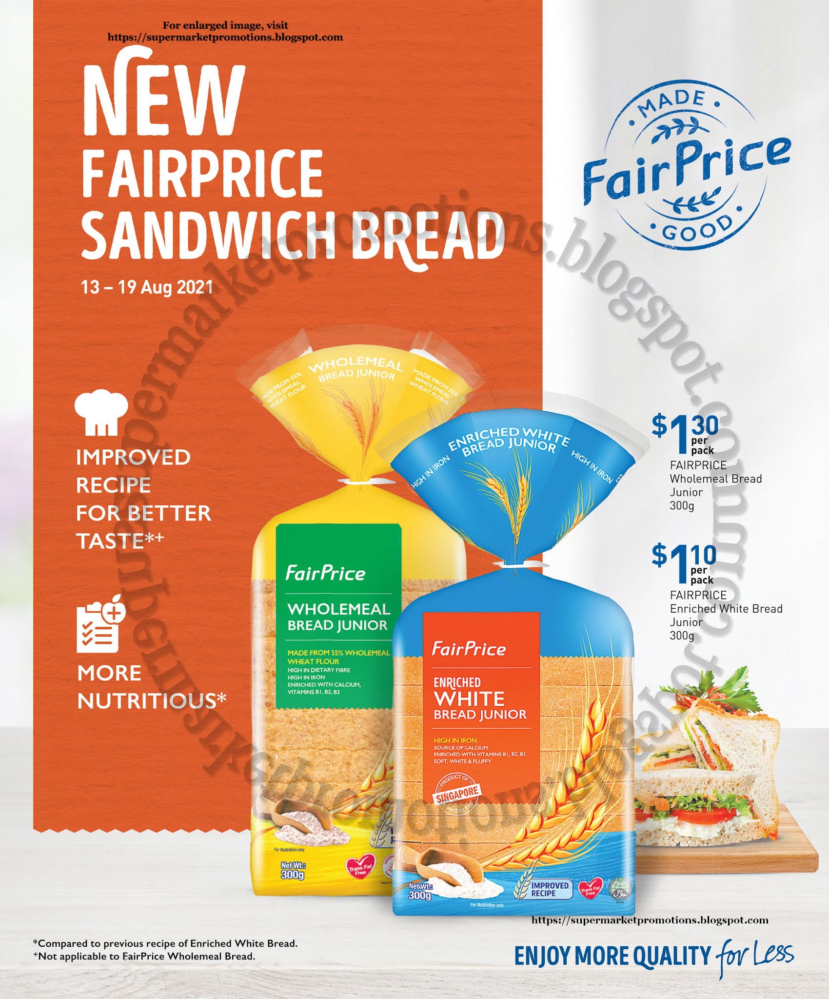 NTUC FairPrice Sandwich Bread Promotion 13 19 August 2021