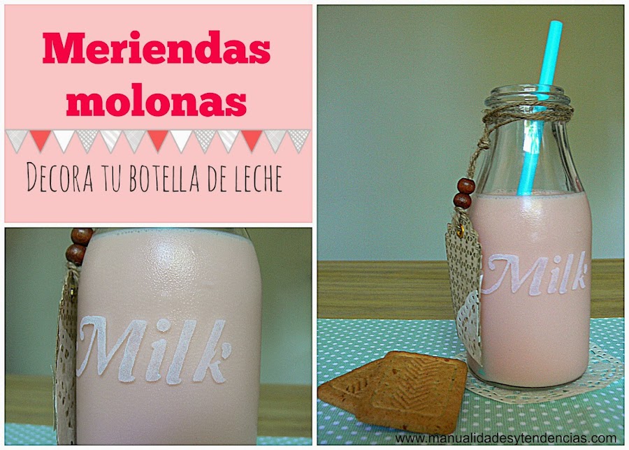 Botella de leche decorada