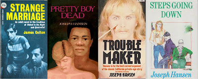 A selection of cover designs of Joseph Hansen's novels.