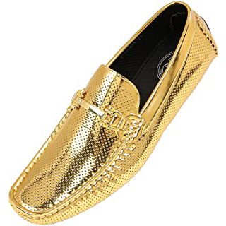mens gold slip on shoes