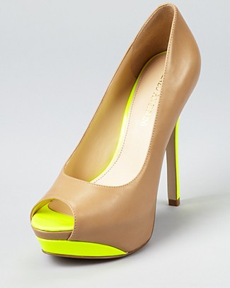 neon colored pumps