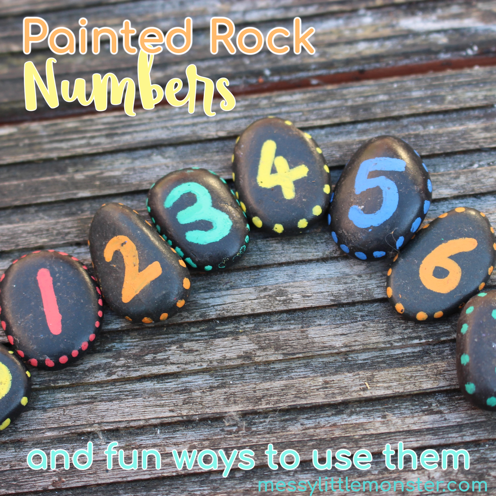 Painted Rock Numbers for Toddlers