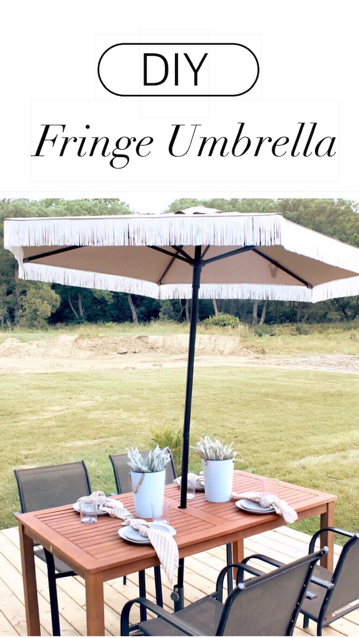 DIY Fringe Patio Umbrella Harlow & Thistle