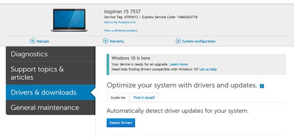 aggiornamento driver dell windows 10