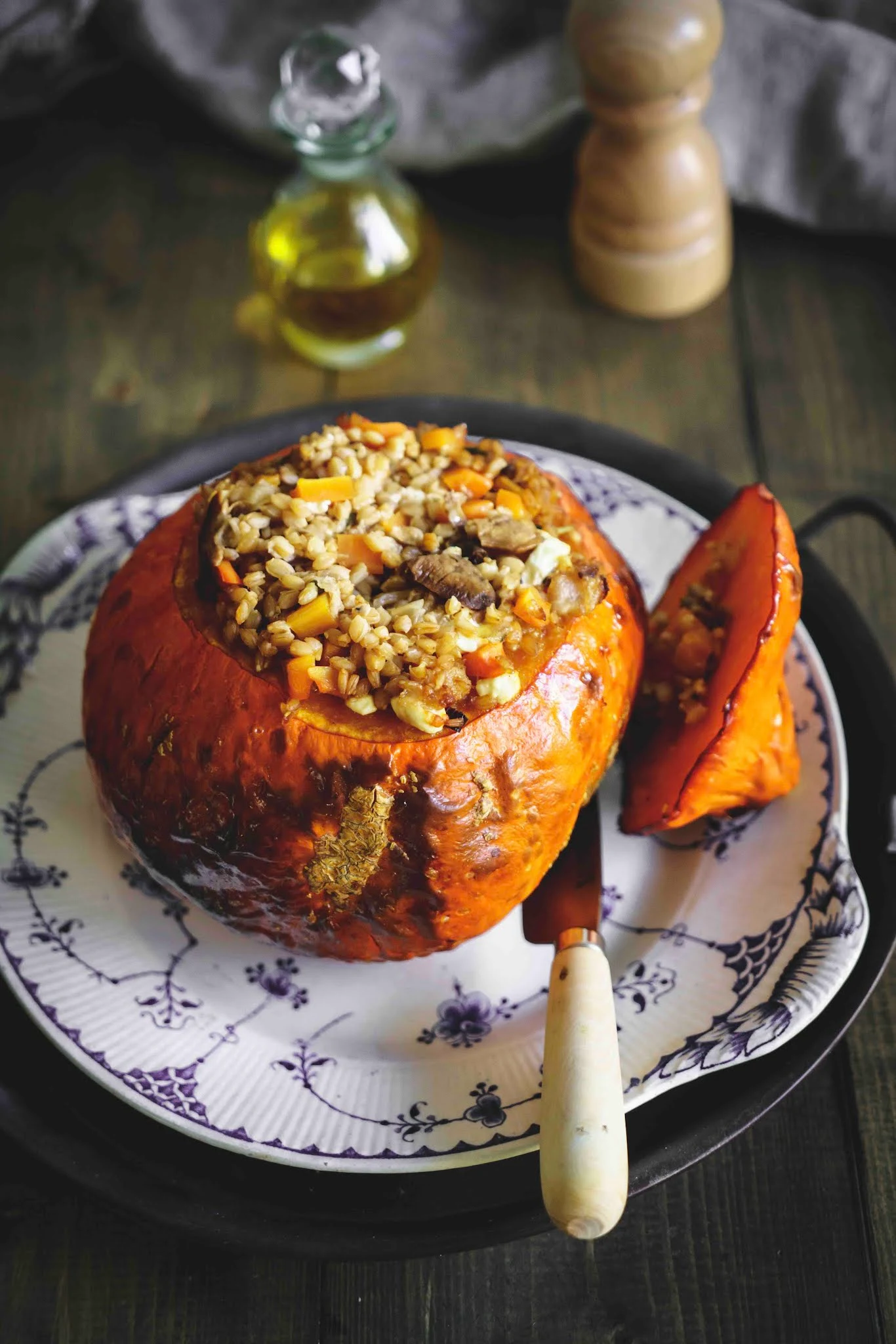 Potimarron farci à l'épeautre / On dine chez Nanou