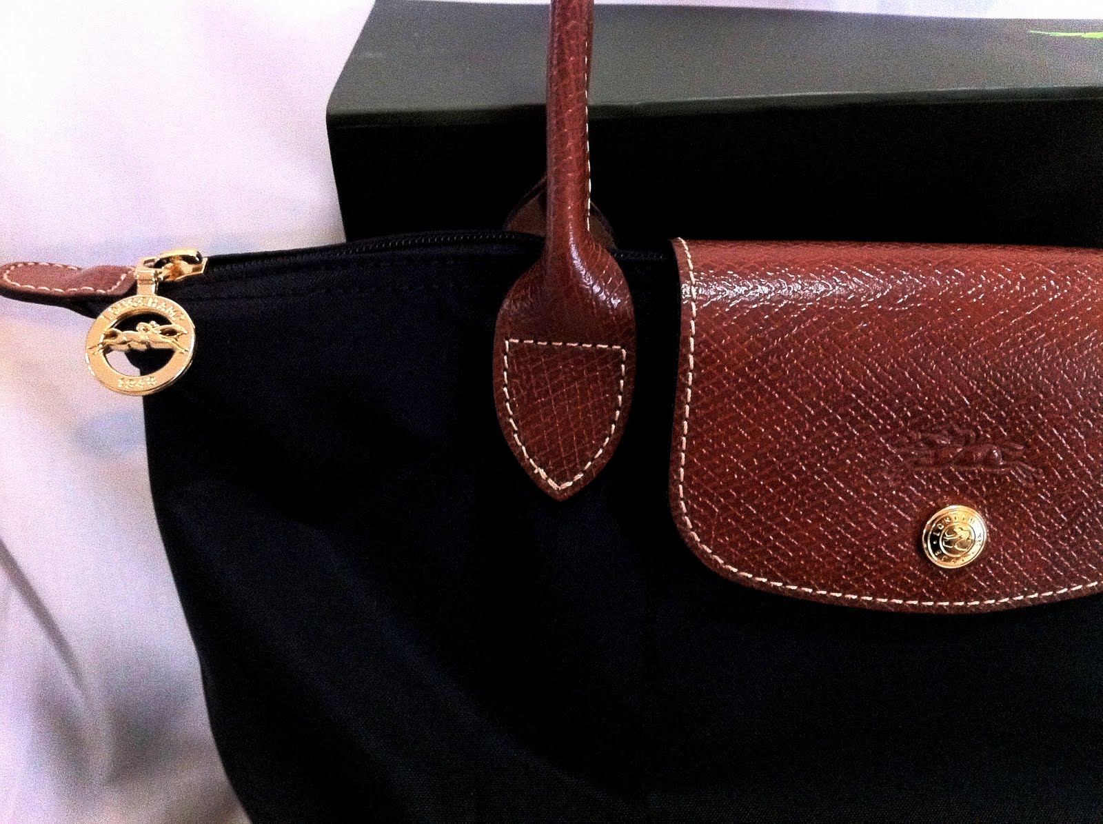 HauteStore LONGCHAMP Le Pliage Small Tote, Long Handle 2605089 BLACK