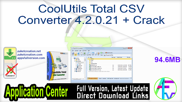 CoolUtils Total CSV Converter 4.2.0.21 + Crack