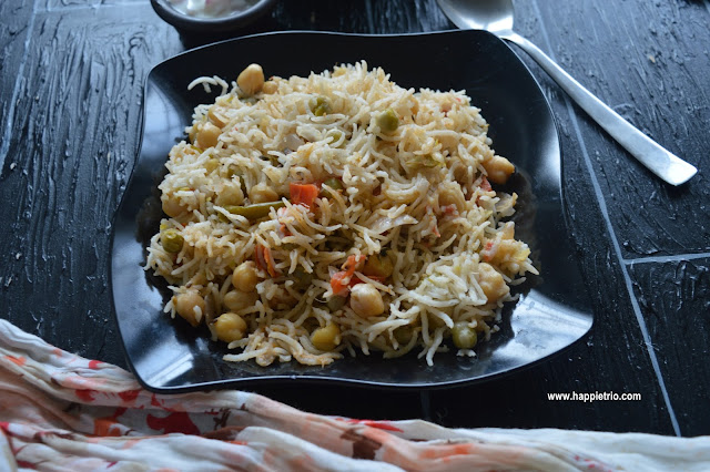 Channa Green Peas Pulao Recipe | ChickPeas Matar Pulao