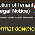 legal Notice for eviction of tenant format