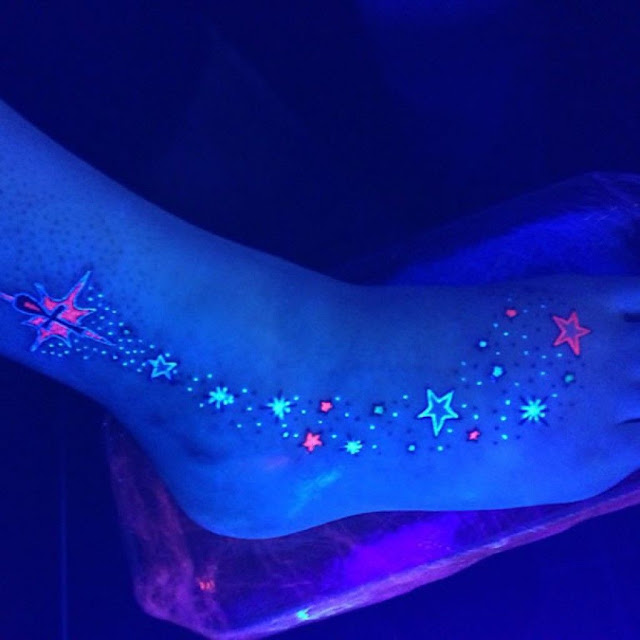 Stars UV Tattoos or Black Light Tattoos Stars UV Tattoos or Black Light Tattoos