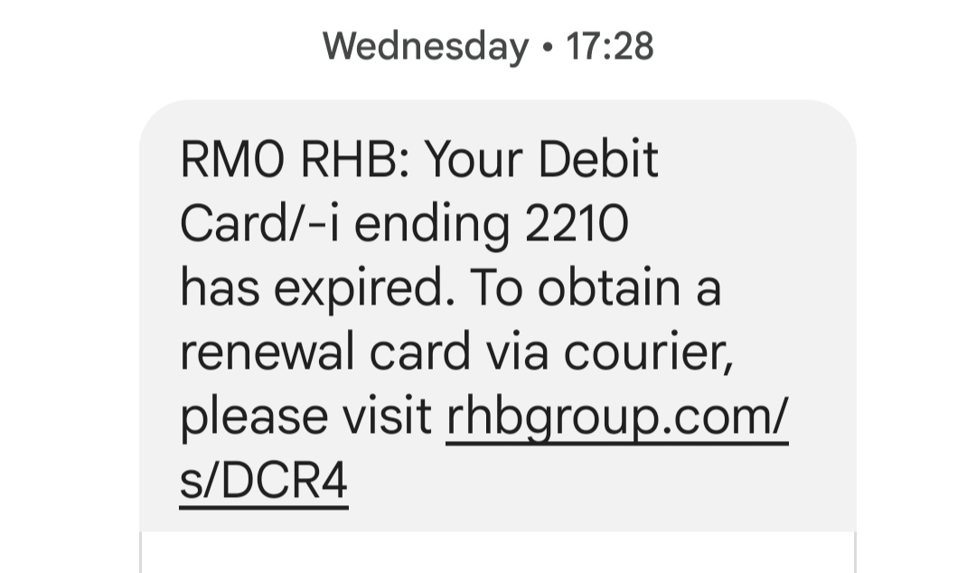 Rhb renew debit card