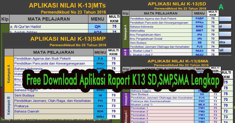 Free Download Aplikasi Raport K13 SD,SMP,SMA Lengkap Free Download Aplikasi Raport K13 SD,SMP,SMA Lengkap
