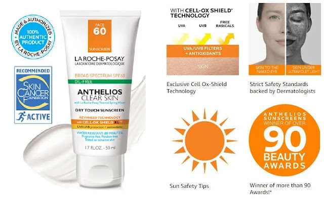 la Roche-posay anthelios 60 clear skin dry sunscreen la Roche-posay anthelios 60 clear skin dry sunscreen