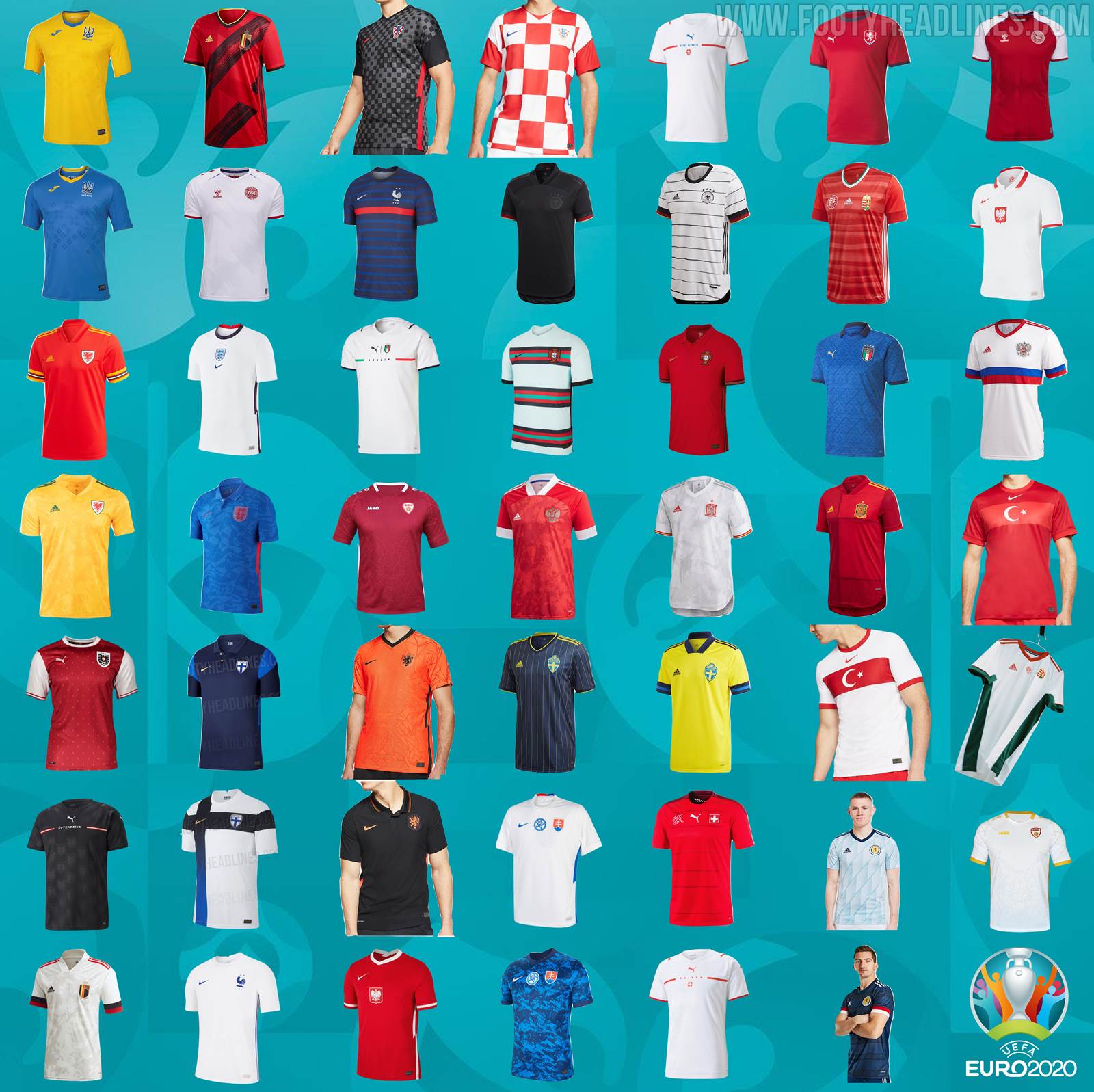 Coche Negligencia médica A nueve Euro 2020 Kit Overview - All 24 Team's Kits - Footy Headlines