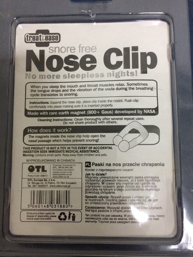 Nose clip anti snore with magnet